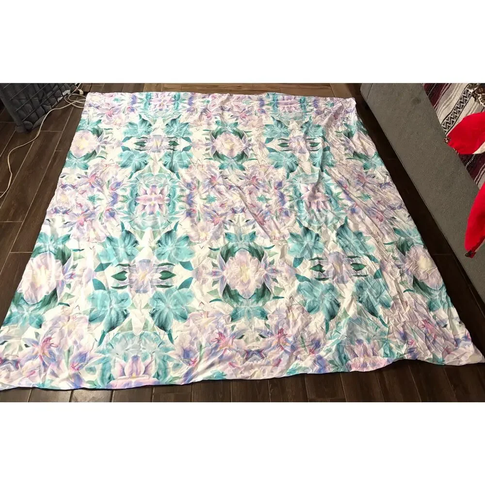 Pottery Barn Soft Floral Duvet Cover Queen Organic‎ Cotton 90